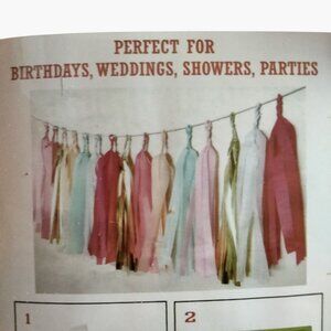 Tassel Garland Kit Pink Gray White Birthdays Weddings Parties
